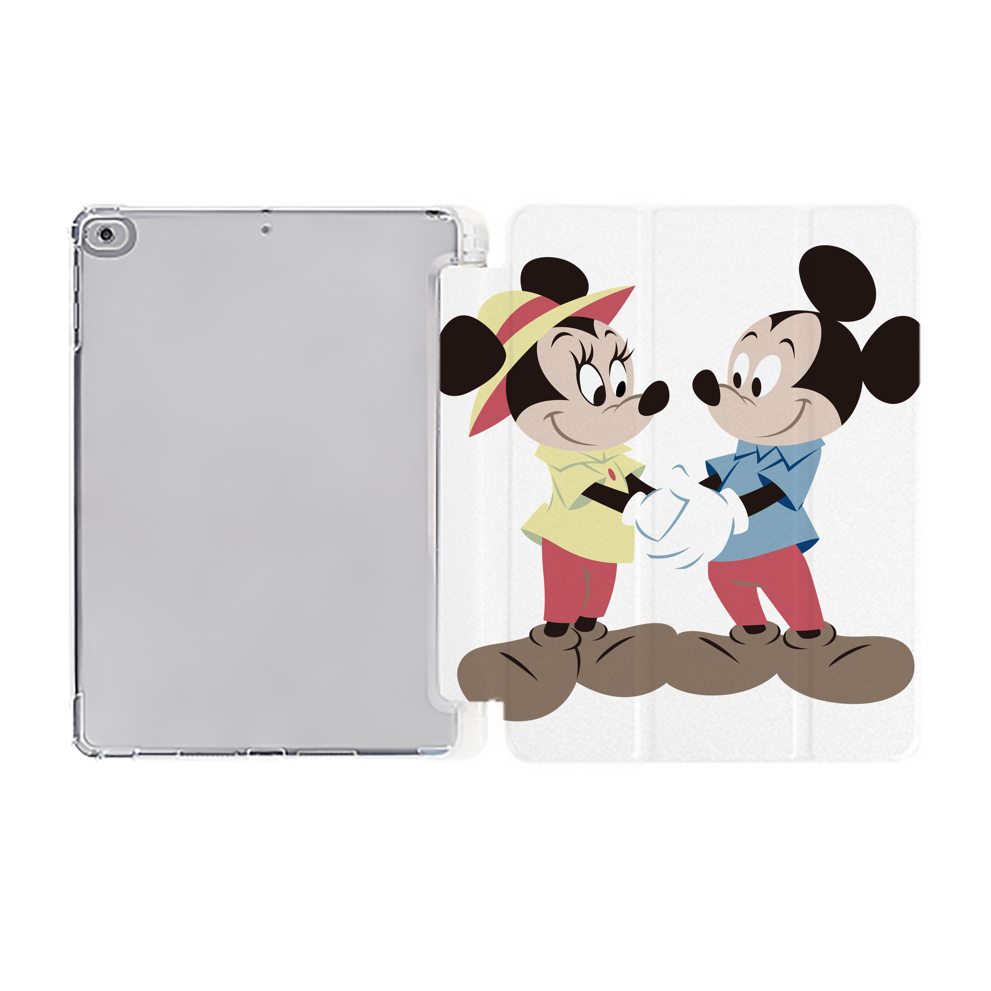 （画像用） ミッキーマウス Mickey Mouse IPad ケース ペン収納付き 三つ折りスタンド PUレザー×シリコン 対応機種9.5/10.5/10.9インチ